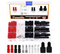 Tanstic 108Pcs 15/30/45 Amp Quick Disconnect Power Terminals Connectors, Red Black Housing Contacts and Cover Quick Connect Battery Connector Modular Power Connectors Set