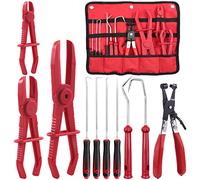 Tanstic 11Pcs Hose Clamp Pliers Set, Including Car Water Pipe Locking Pliers, 6Pcs Hose Removal Hook Set and 3Pc Hose Clamp Fuel Pinch Off Pliers with a Tool Bag for Flexible Hoses Brake Hoses