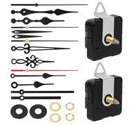 Tanstic 2 Sets Clock Movement Mechanism, Silent Quartz DIY Wall Clock Mechanism 20mm/0.8” Shaft with 5 Different Clock Hands Repair Parts Replacement