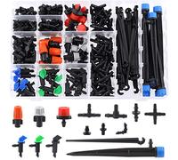 Tanstic 240 Stück Widerhaken Anschlüsse Tropfbewässerung Armaturen Kit, einschließlich Einzel-Widerhaken, gerade Widerhaken, Tees, Schlauchpfähle, 4-Wege-Kupplung für Sprinkler-Tropfsysteme