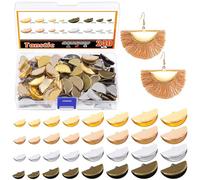 Tanstic 240Pcs 4 Colors 4 Sizes Pinch Crimp Ends Kit, Half Round Ribbon Ends Crimps Ribbon Clamp Ends Bookmark Pinch Crimp Cord Ends Leather Crimp Ends Fastener Clasps for Jewelry Making