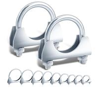 Tanstic 2Pcs 1-1/2" U Bolt Clamp Exhaust U Clamp Muffler U-Bolt Exhaust Clamps Heavy Duty U Bolt Clamps for Muffler, Pipe