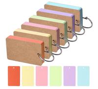 Tanstic 300Pcs Index Cards, 2.12 x 3.54 Inch 6 Colors Colored Flash Cards with Ring, Punched Note Cards Flashcards Index Cards Notecards for School Office Studying, Learning, Memory