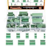 Tanstic 32 Sets Terminal Blocks, 5.08mm Pitch 2/3/4/5/6/7/8/9/10 Pin 10A 300V PCB Mount Screw Pluggable Male Female Terminal Block Connector
