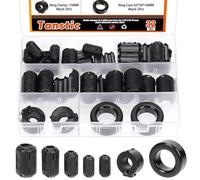 Tanstic 32Pcs Black Clip-on Ferrite Ring Core RFI EMI Noise Suppressor Cable Clip with Ferrite Rings Toroid Core Iron for 3.5mm 5mm 7mm 9mm 13mm 15mm Diameter Cable