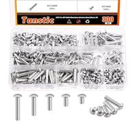 Tanstic 330Pcs M4 Solid Aluminum Brazier Head Rivets, 6mm 10mm 14mm 20mm 25mm Length Solid Aluminum Rivets for Machinery Automobile Industry