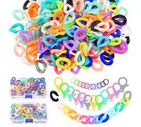 Tanstic 360Pcs Multicolor Acrylic Linking Rings and Hard Plastic Clips Plastic Lobster Claw Clasps with Open Jump Rings, Cute Lanyard Snap Hooks for Earring Necklace Key Chain Ring DIY Handmade Crafts