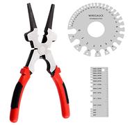 Tanstic 3Pcs 8 Inches Mig Welding Pliers with Stainless Steel Wire Gauge Welding Gauge Set, Multifunctional Welding Pliers for Wire Cutting, Metal Sheet Thickness Gauge Wire Cable Sheet Gauge