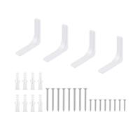 Tanstic 4 Pack 4 x 4 Inch L Shape Shelf Brackets, Heavy Duty Decorative Shelf Brackets Wall Floating Shelf Bracket, L Corner Brace Angle Brackets Shelf Support with Screws for DIY Shelving(White)