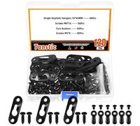 Tanstic 40Pcs Single Keyhole Hangers Keyhole Hanging Plate Keyhole Picture Hanger Picture Frame Hanging Plate with Screws for Mirror Picture Frame(45 x 16mm, Black)
