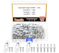 Tanstic 40Pcs Single Keyhole Hangers Keyhole Hanging Plate Keyhole Picture Hanger Picture Frame Hanging Plate with Screws for Mirror Picture Frame(45 x 16mm, Silver)