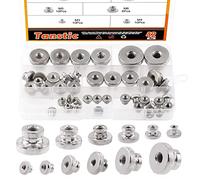 Tanstic 42Pcs Knurled Thumb Nuts, M3 M4 M5 M6 M8 M10 Round Knobs Fasteners with Nickel Plated Adjusting Nuts Metric Thread