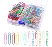 Tanstic 450Pcs Colorful Paper Clips Assortment Kit, 2In 1.3In 1.1In Paper Clips Colorful, Small, Medium and Large Coated Paper Clips, Reusable Paper Clips for Office School Document Organizing