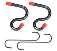 Tanstic 4Pcs Black Steel Lower Control Arm Prying Tool with Brake Caliper Hooks, Suspension Specialty Bushing Tool with Rubber Tips, Brake Caliper Hangers Hooks for Automotive