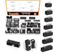 Tanstic 50Pcs 2.54 mm Pitch 6-18 Pin Box Header, Double Row Box Header Connector Right Angle PCB Header IDC Male Socket for PCB Board