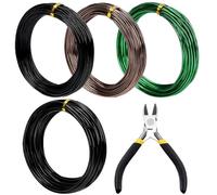 Tanstic 5Pcs Bonsai Training Wire Kit, 1mm, 1.5mm, 2mm, 3mm 164 Feet Total Aluminum Bonsai Wires with Wire Cutter for Bonsai Trees Indoor