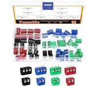 Tanstic 64Pcs 2 Pin 3 Pin 5mm/0.2" Pitch 4 Colors PCB Mount Screw Terminal Block, Blue, Green, Red, Black Spliced Screw Terminals Block Connector Assortment Kit