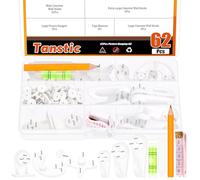 Tanstic 68Pcs Concrete Wall Hooks Kit, Invisible Nail Hangers No Trace Picture Hangers No Damage Wall Hangers for Concrete Wall, Hardwall and Drywall
