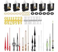 Tanstic 6Pcs High Torque Long Shaft Clock Movement Clock Repair Parts Replacement Clock Movement Mechanism with 6 Different Pairs of Hands(13mm/0.51”, 20mm/0.78”, 28mm/1.1”)