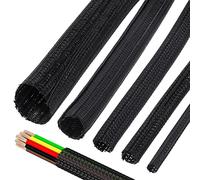 Tanstic 9.8Ft - 1/2 Inch Braided Cable Sleeve, Cord Protector Wire Loom Tubing Cable Sleeve Split Sleeving, Expandable Braided Sleeving for Computer USB Audio Video Cable