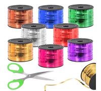 Tanstic 9Pcs Wide Curling Ribbon Set, 800 Yards Total Assorted Colors Wrapping Curling Ribbon, Crimped Balloon Ribbon String Ideal for Gift Box Wrapping, Party Birthday Decorations, Christmas Decor