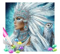 Tansy Vale American Native Indian 5D Diamond Art Kits Adults 16x16 Inch Diamond Art Kit for Beginners, DIY Full Drill Diamond Painting Gem Art and Crafts, for Gift Home Wall Decor 13593