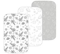 TansyPanda 33x20 Bassinet Sheets, Snug Fit on Rectangle Bassinets Like Baby Delight, Dream On Me, Angelbliss, KoolerThings, Fodoss, BCOL, BabyBond & More, Soft Breathable Unisex Bedding, Gray Space