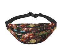 Tantalizing roast turkey Large Fashion Crossbody Waist Bag, Travel Casual Boys Waist Bag, Suitable for Sports, Running, Cycling, Traveling, Fishing