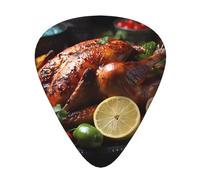 Tantalizing roast turkey Printed pick set - 12 pieces, thin, medium and thick guitar picks, suitable for guitar, bass, electric guitar and ukulele
