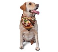 Tantalizing Sausage Pizza Soft Breathable Pet Triangle Bib Dog Bandanas for Dogs Cats Fashion Feeding Dribble Bib Home Outdoors Pet Bandana Dog