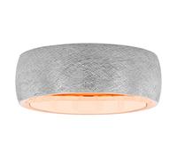 Tantalum Carbide 8mm Silver Grey Frozen Satin Finish with Polished Rose Gold-Tone Interior Men’s Wedding Band Ring, Metal, No Gemstone