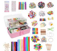 Tantanbear 3000+Pcs Craft Kits for Kids, Arts and Crafts for Kids, DIY Kits with Pipe Cleaners for Preschool Home School, Art Set for Girls Boys Age 4-6, 6-8, 8-12 Years Gifts, Pink