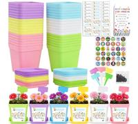 Tantanbear 36Pack End of Term Gifts for Children End of Year Class Gift for Students from Teachers, 36Pcs Flower Pots with Plates, Labels, Envelopes, Stickers, Seeds, Year 6 School Leavers Gifts
