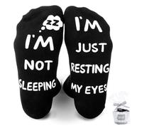 Tantanbear Funny Socks for Men, Novelty Socks Black I'm Not Sleeping I'm Just Resting My Eyes Novelty Funny Cotton Perfect Present Chiristmas Gifts and Funny Birthday Present Men Boys Unisex