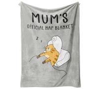 Tantanbear Gifts for Mum, Soft Cute Cat Flannel Blanket Mum Birthday Mother's Day from Daughter Son, Christmas Blanket Present ideas for Mother Mummy Stepmum, 150 CM *130 CM