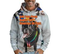 TANTANC Custom Hoodies 3D Print Design Your Own Hooded Sweatshirt for Men Women Personalized Head Pullover, A, Medium