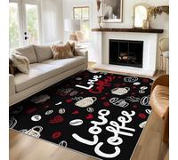 TANTANICAL Coffee Rugs Living Room 200x290 cm, Washable Afternoon Tea Bedroom Decor Area Rug, Non Slip Short Pile Floor Carpet (B351)