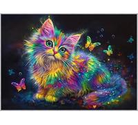 TANTANICAL Cute Cat Rugs Living Room 200x290 cm, Washable Colorful Kitten Bedroom Decor Area Rug, Non Slip Short Pile Floor Carpet (ND351)