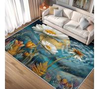 TANTANICAL Floral Rugs Living Room 200x290 cm, Washable Vintage Floral Bedroom Decor Area Rug, Non Slip Short Pile Floor Carpet (J351)
