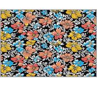 TANTANICAL Floral Rugs Living Room 80 x 150 cm, Washable Retro Colorful Bedroom Decor Area Rug, Non Slip Short Pile Floor Carpet (J260)