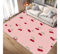 TANTANICAL Pink Rugs Living Room 200x290 cm, Washable Cherry Preppy Bedroom Decor Area Rug, Non Slip Short Pile Floor Carpet (BN351)