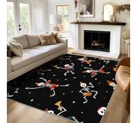 TANTANICAL Skeleton Rugs Living Room 200x290 cm, Washable Gothic Fun Bedroom Decor Area Rug, Non Slip Short Pile Floor Carpet (D351)