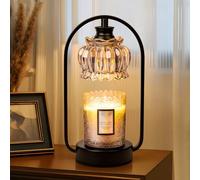 Tantascent Electric Candle Warmer Lamp in Vintage Design with Timer - Scented Jar Candle Melter for Home Decor, Housewarming, Birthday, and Christmas (Includes 2 Bulbs) (Black)