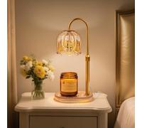 Tantascent Electric Candle Warmer Lamp in Vintage Design with Timer - Scented Jar Candle Melter for Home Decor, Housewarming, Birthday, and Christmas (Includes 2 Bulbs) (Champagne Gold)