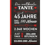 Tante Geburtstagsgeschenk 45 Jahre: Notizbuch A5 liniert kleines Geschenk 45. Geburtstag für Tanten Geschenkidee für Schwester von Mama o Papa Geschenkidee für Patentante und Gode zum 45zigsten Geb