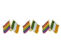 Tanto Badges Set of 3 x Flag of Ireland Irish Tricolour flag and Rainbow Gay Pride LGBT flags