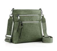 TANTOMI Crossbody Bags for Women, Simple Shoulder Bag with Adjustable Wide Straps for School Work Travel Leisure - Dark Green
