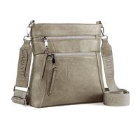 TANTOMI Crossbody Bags for Women, Simple Shoulder Bag with Adjustable Wide Straps for School Work Travel Leisure - Mud Brown
