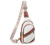 TANTOMI Crossbody Bags for Women, White/Light Brown