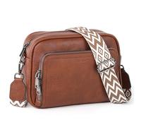 TANTOMI Crossbody Bags for Women, Women's Leather Purses Small Shoulder Cross body Handbags with Adjustable Wide Strap, 01-brown